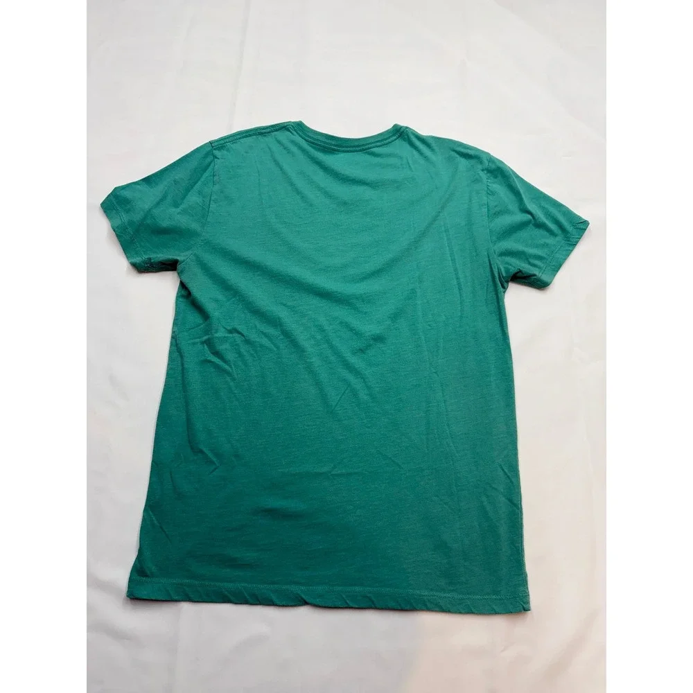 JCREW Mens Medium Slim Solid Green Short Sleeve Vneck Washed Tshirt JJ15